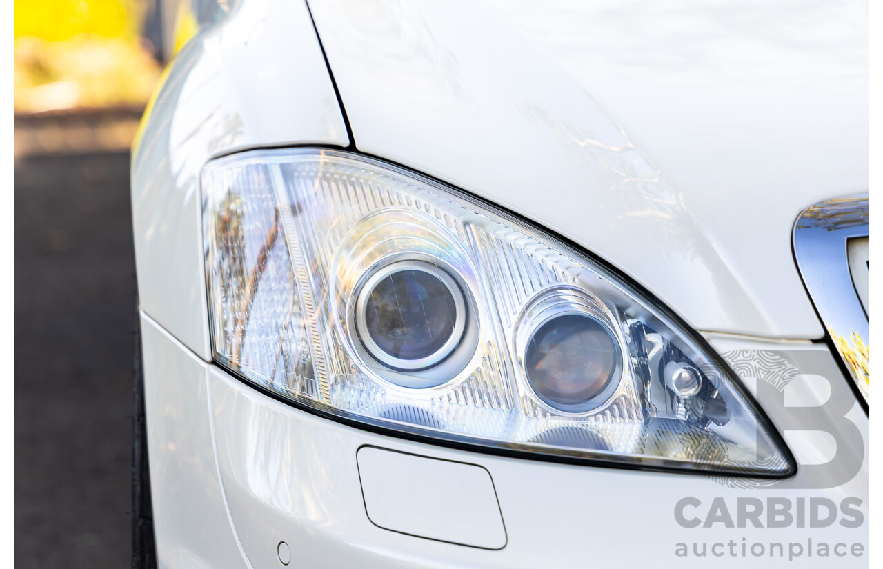 6/2008 Mercedes-Benz S63L AMG 221 07 Upgrade 4d Sedan Designo Mystic White II V8 6.2L - IMPORT