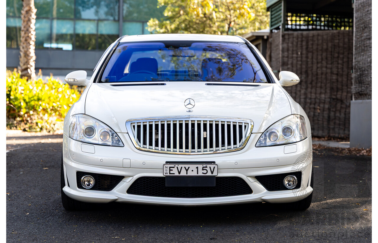 6/2008 Mercedes-Benz S63L AMG 221 07 Upgrade 4d Sedan Designo Mystic White II V8 6.2L - IMPORT