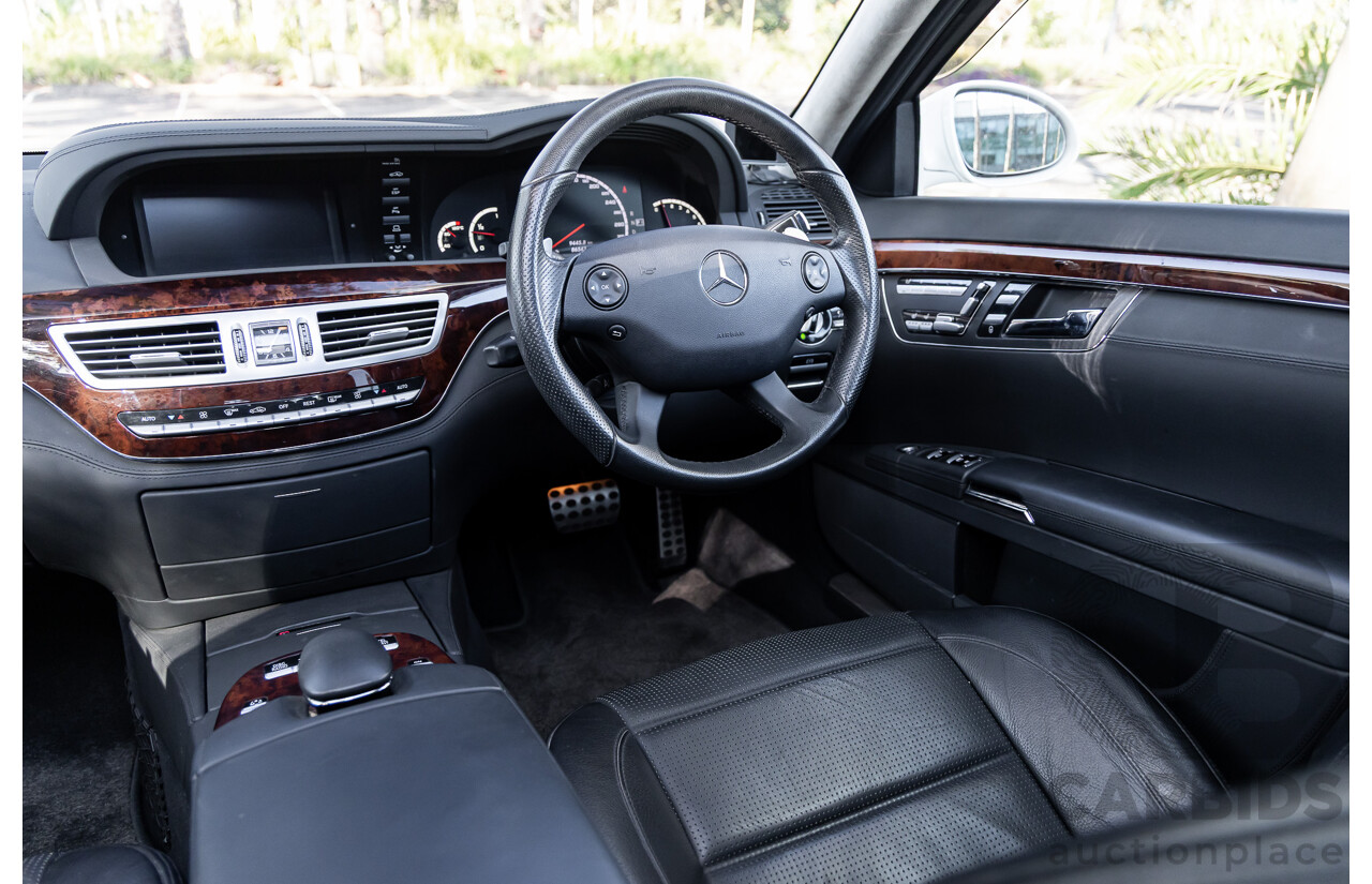 6/2008 Mercedes-Benz S63L AMG 221 07 Upgrade 4d Sedan Designo Mystic White II V8 6.2L - IMPORT