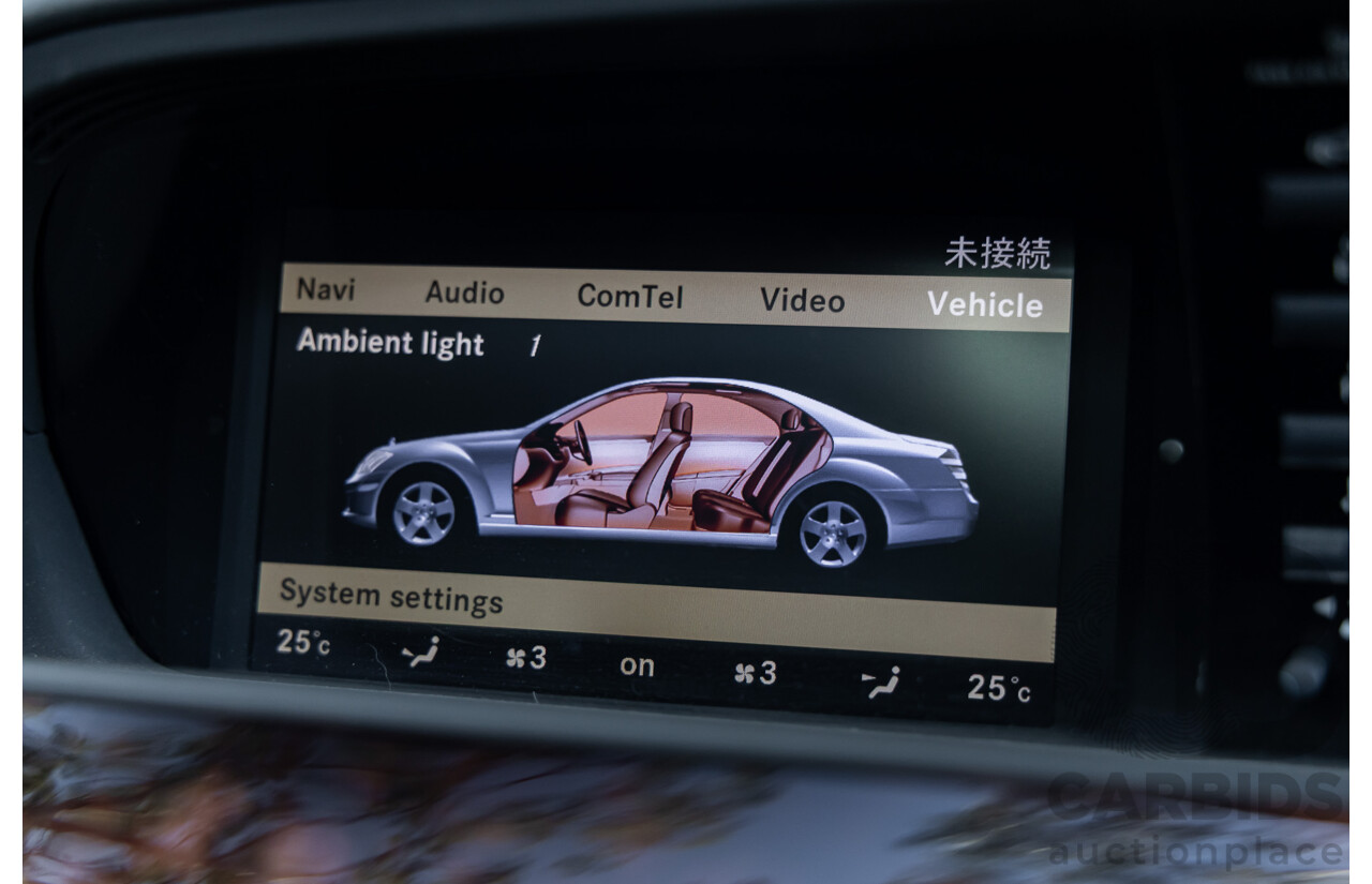 6/2008 Mercedes-Benz S63L AMG 221 07 Upgrade 4d Sedan Designo Mystic White II V8 6.2L - IMPORT