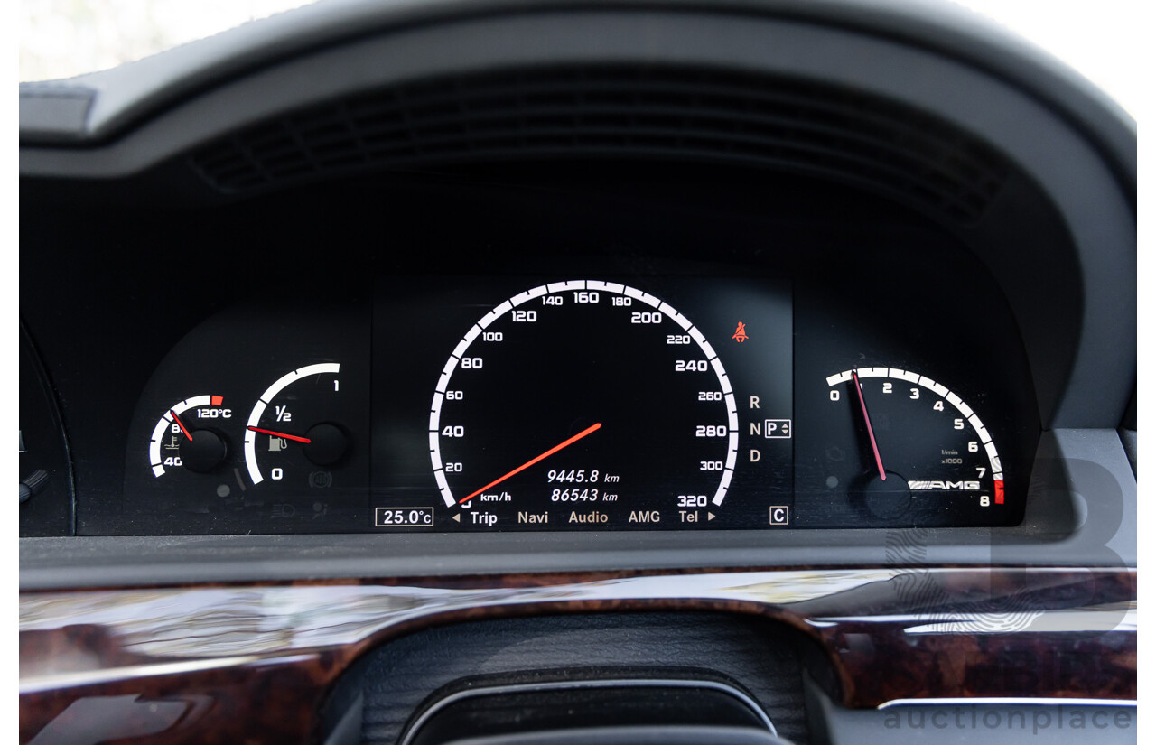 6/2008 Mercedes-Benz S63L AMG 221 07 Upgrade 4d Sedan Designo Mystic White II V8 6.2L - IMPORT