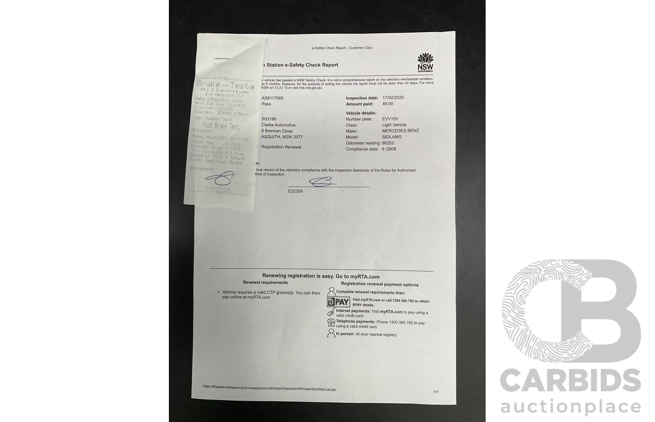 6/2008 Mercedes-Benz S63L AMG 221 07 Upgrade 4d Sedan Designo Mystic White II V8 6.2L - IMPORT