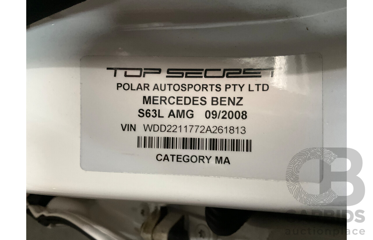 6/2008 Mercedes-Benz S63L AMG 221 07 Upgrade 4d Sedan Designo Mystic White II V8 6.2L - IMPORT