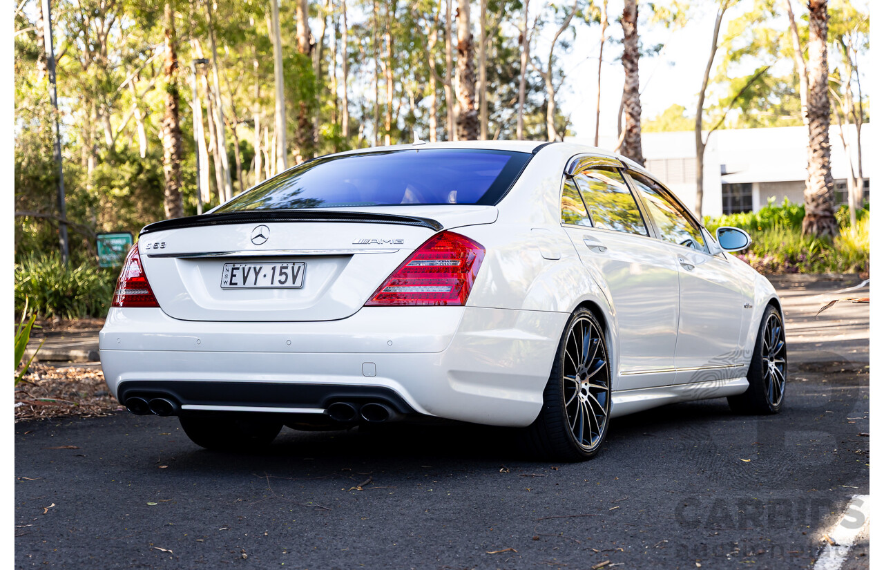6/2008 Mercedes-Benz S63L AMG 221 07 Upgrade 4d Sedan Designo Mystic White II V8 6.2L - IMPORT