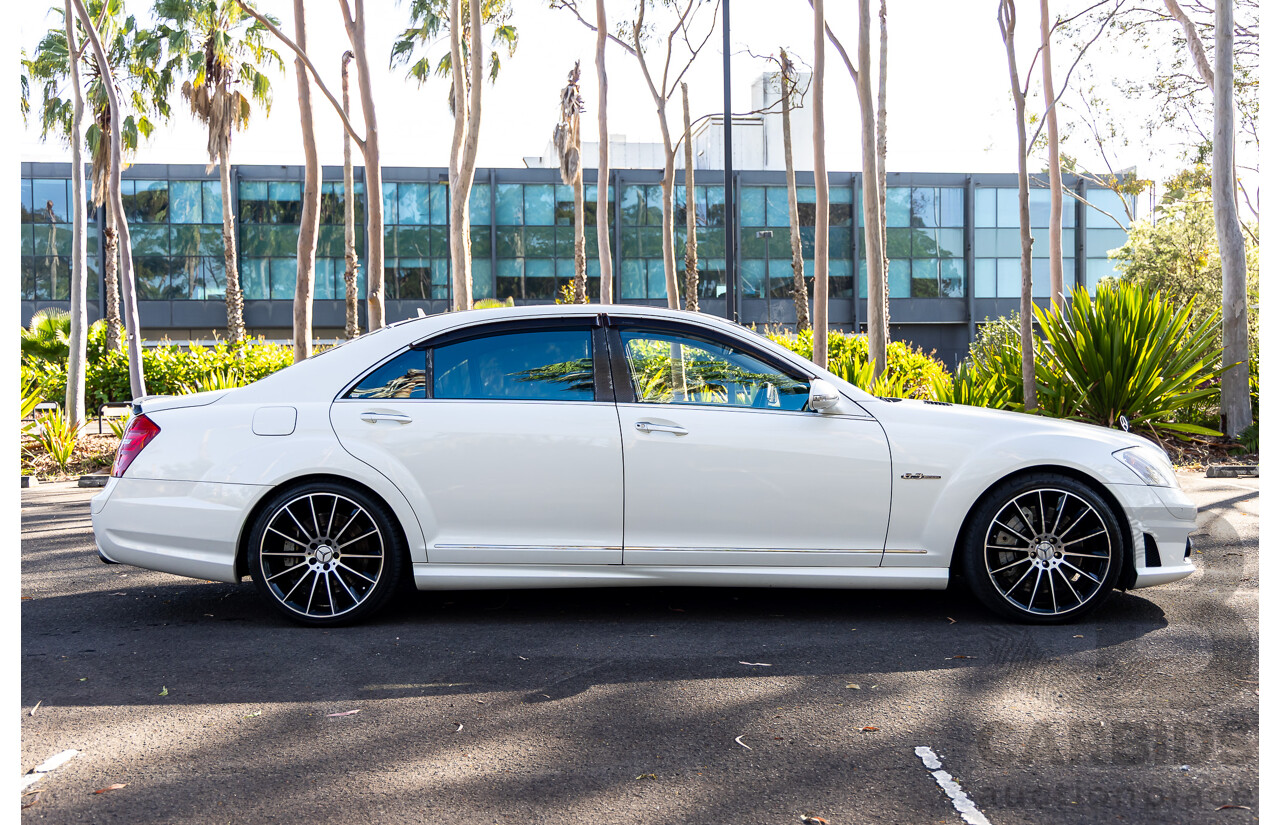 6/2008 Mercedes-Benz S63L AMG 221 07 Upgrade 4d Sedan Designo Mystic White II V8 6.2L - IMPORT