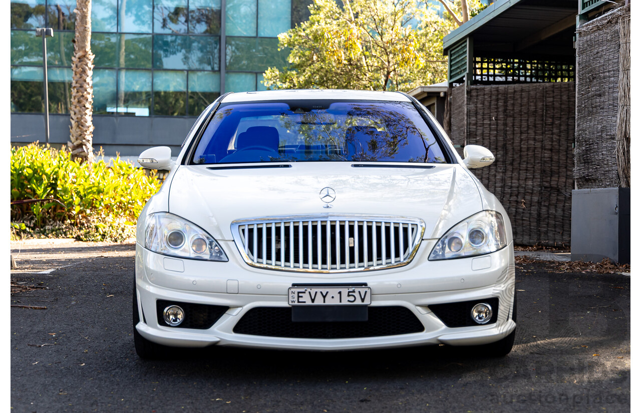 6/2008 Mercedes-Benz S63L AMG 221 07 Upgrade 4d Sedan Designo Mystic White II V8 6.2L - IMPORT