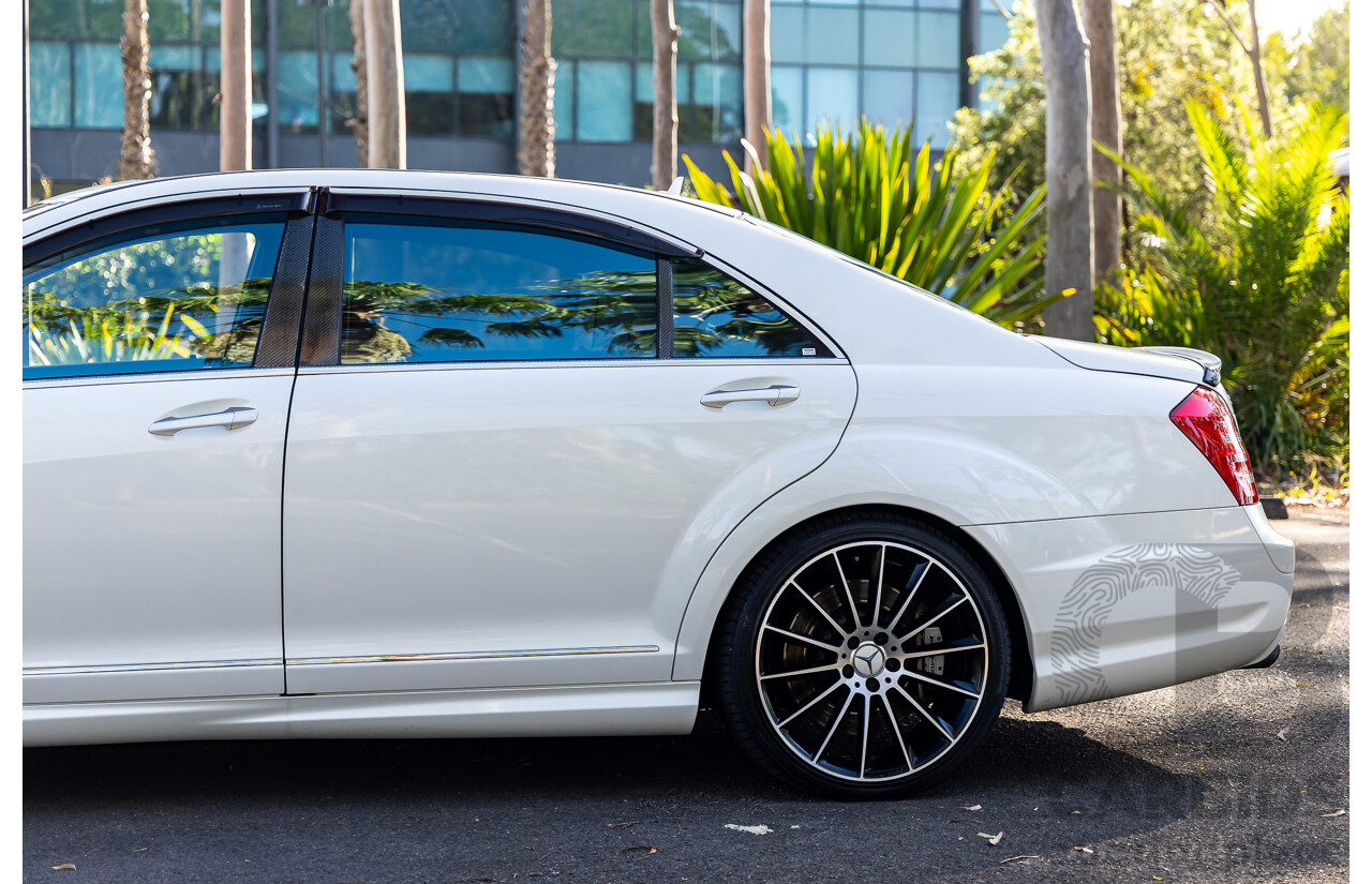 6/2008 Mercedes-Benz S63L AMG 221 07 Upgrade 4d Sedan Designo Mystic White II V8 6.2L - IMPORT