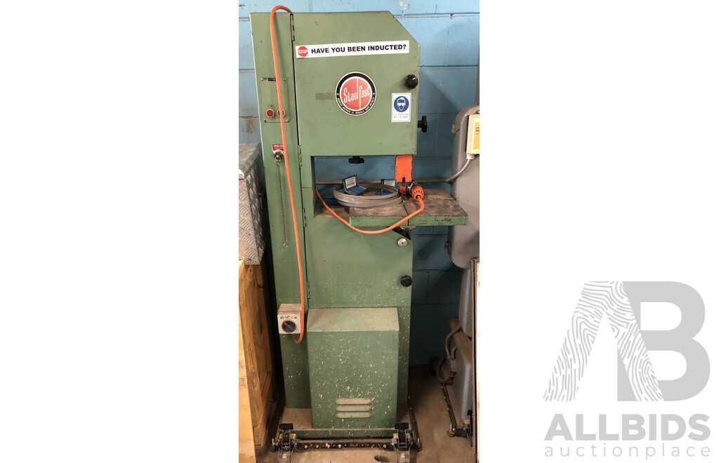 Steel Fast Band Saw on Metal Skid Plate