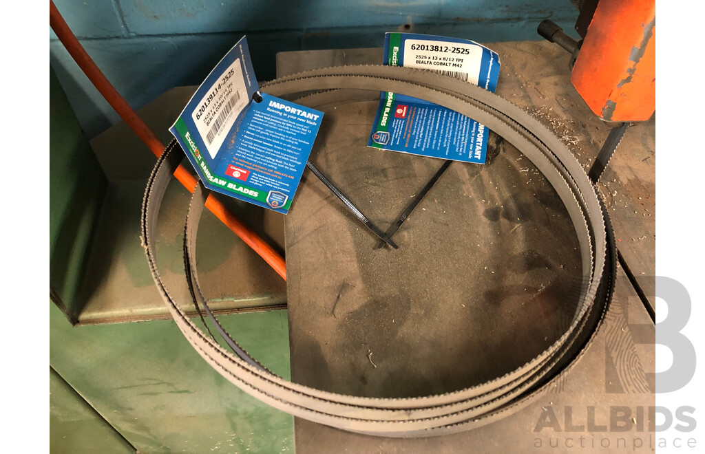 Steel Fast Band Saw on Metal Skid Plate