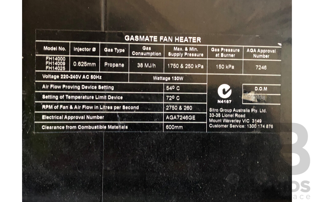 Gasmate Fan Heater with Gas Bottle