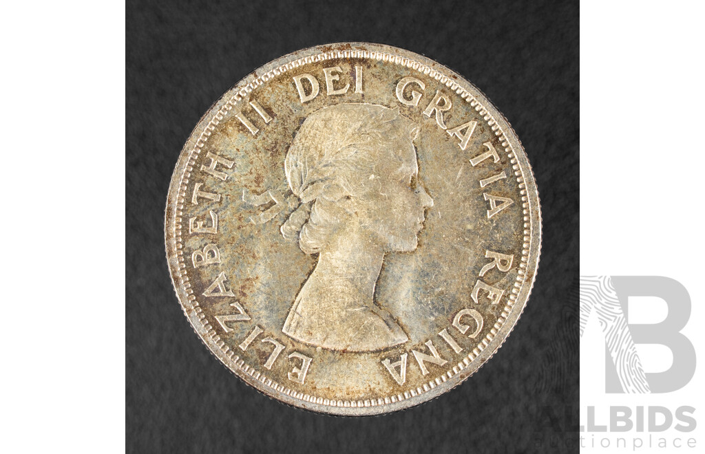 Canadian 1958 Silver One Dollar, 100th Anniversary of British Columbia .800