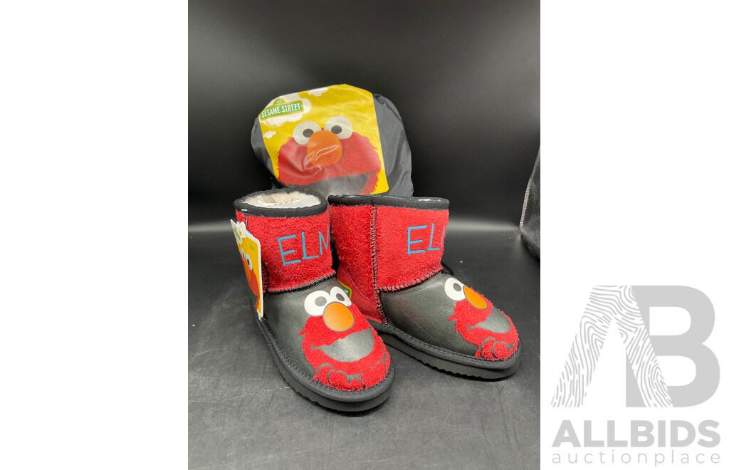 TEAM KICKS Kids Ugg Boots, Sesame Street ELMO Size Large AU 10.5 - Lot of 3