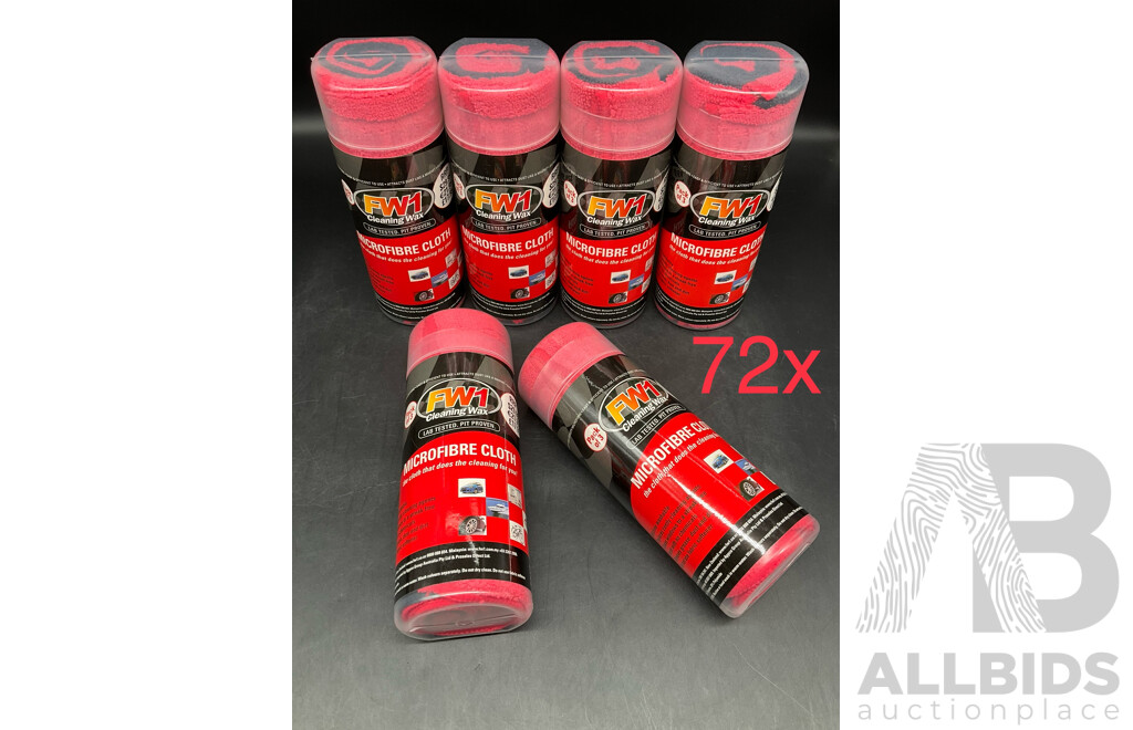BULK LOT - FW1 Premium Microfibre Cloth Pack of 3 Red/Black - Lot of 72