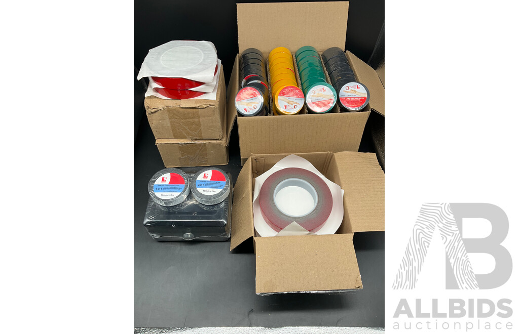 Assorted Electrical Tapes and Cash Box