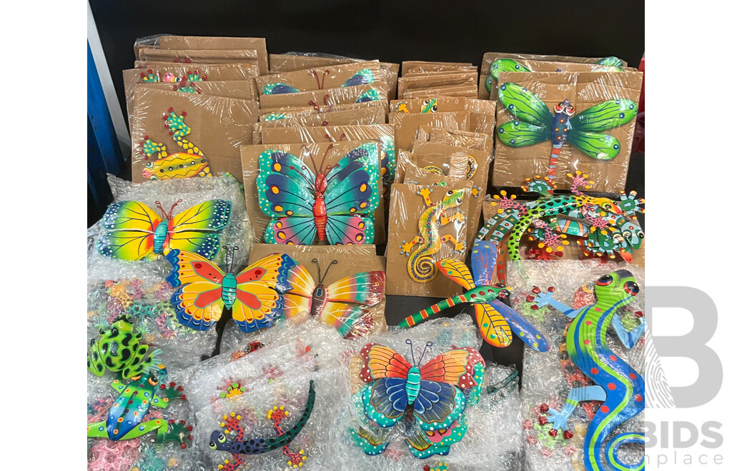 Bulk Lot of Metal Decoration Iron Wall Art Reptile/ Butterfly /Dragonfly/Frog