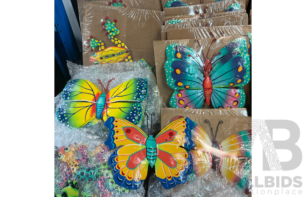 Bulk Lot of Metal Decoration Iron Wall Art Reptile/ Butterfly /Dragonfly/Frog