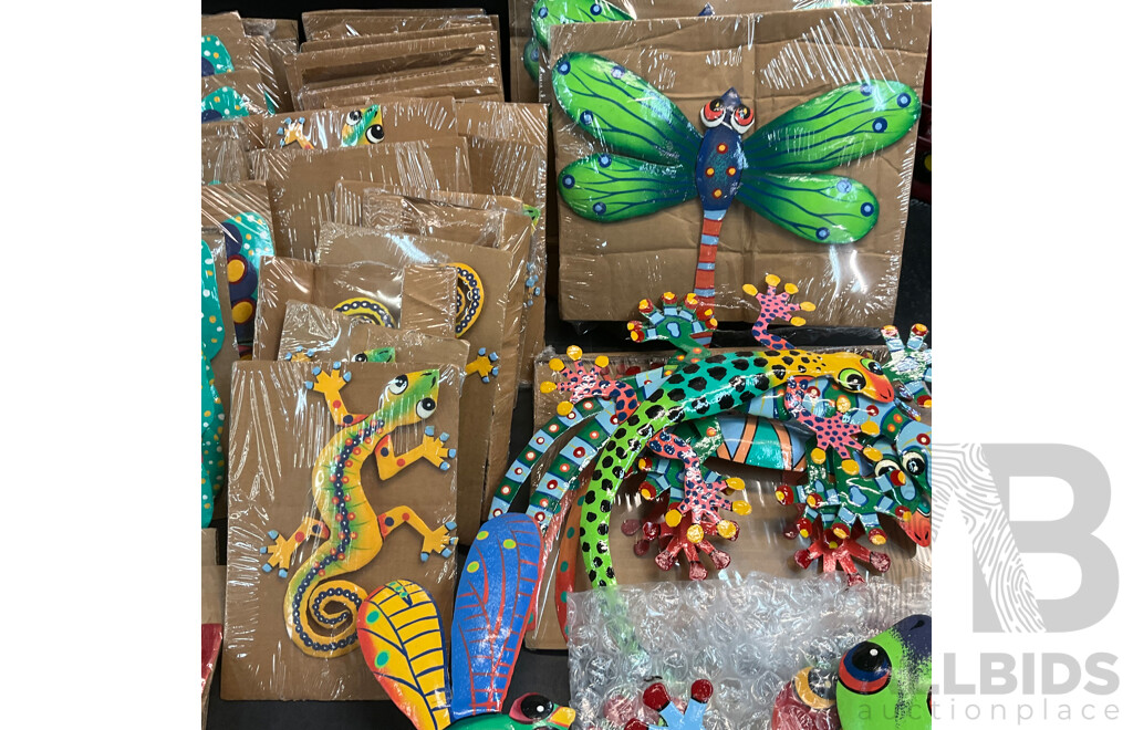 Bulk Lot of Metal Decoration Iron Wall Art Reptile/ Butterfly /Dragonfly/Frog