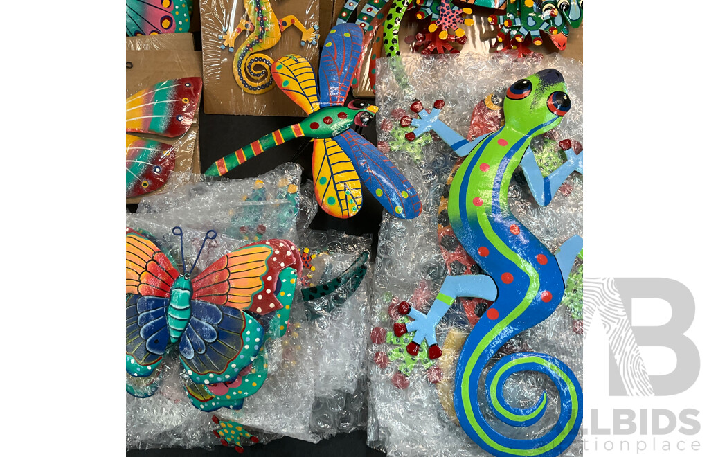 Bulk Lot of Metal Decoration Iron Wall Art Reptile/ Butterfly /Dragonfly/Frog