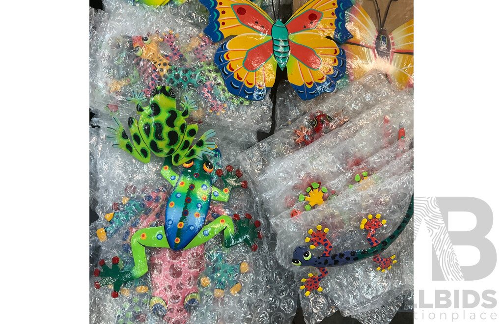 Bulk Lot of Metal Decoration Iron Wall Art Reptile/ Butterfly /Dragonfly/Frog
