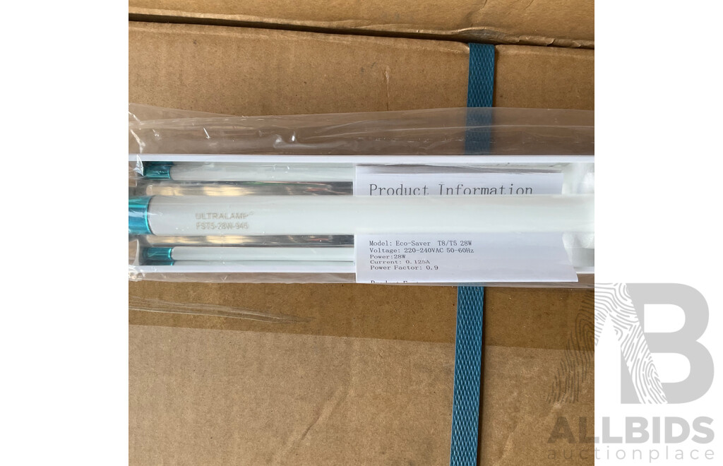 Bulk Lot of ULTRALAMP ECO-Saver T8/T5 22W & 28W SMDTube Light 1.2m (T8T5-28W4FT945)(T8T5-22W4FT840) - Total in 15 Boxes