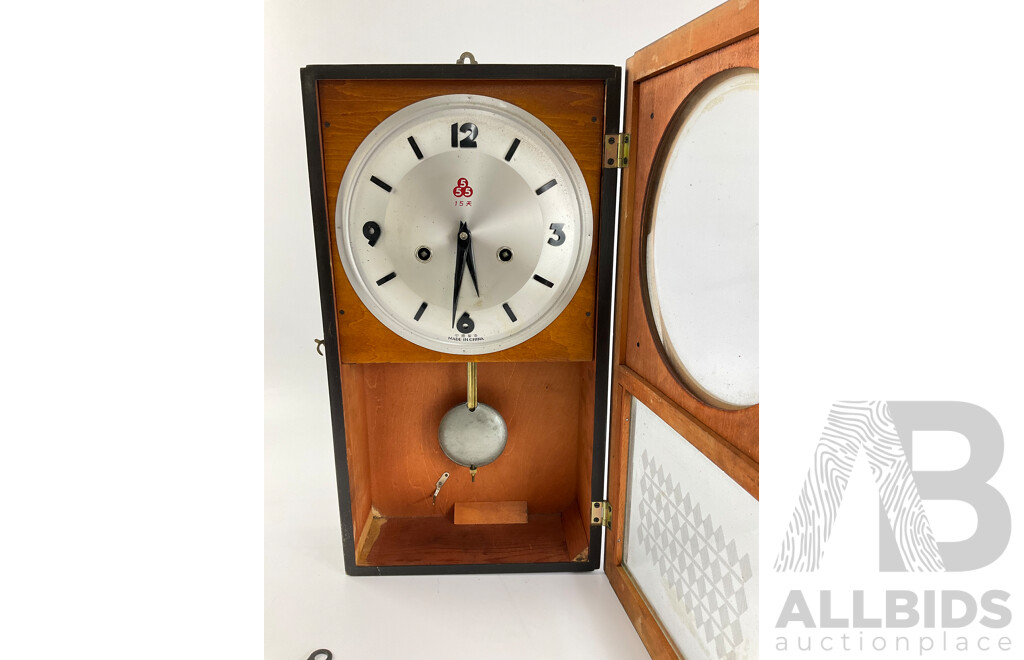 Mid Century 555 Chiming Wall Clock, Made in China