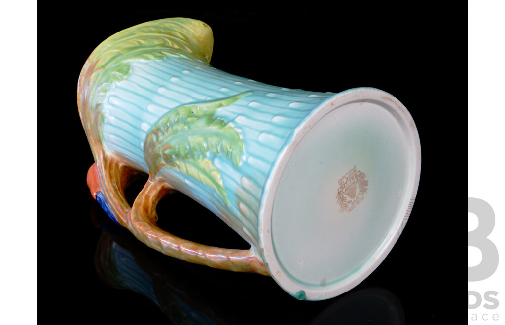 Antique English Burleigh Ware Jug with Hand Painted Avian Detail to Handle