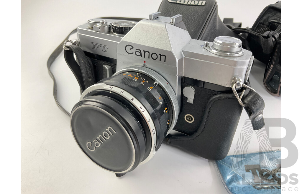 Vintage Canon FT 35mm Film Camera and Viewsonic 3D Video Camcorder