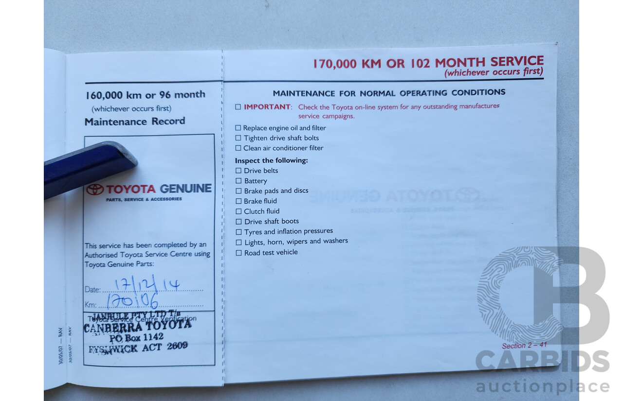 3/2008 Toyota Rav4 CV (4x4) ACA33R 4d Wagon Black 2.4L