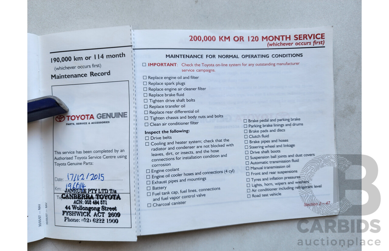 3/2008 Toyota Rav4 CV (4x4) ACA33R 4d Wagon Black 2.4L