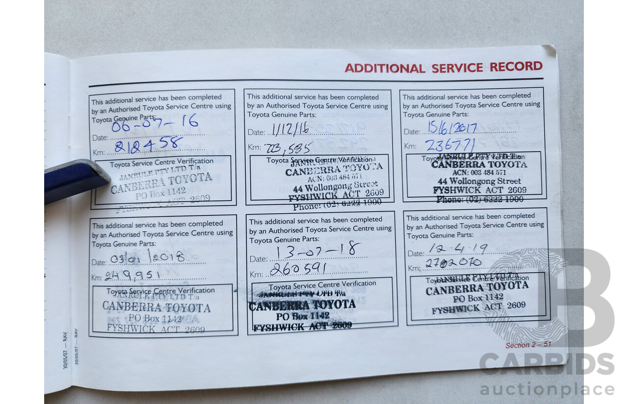 3/2008 Toyota Rav4 CV (4x4) ACA33R 4d Wagon Black 2.4L