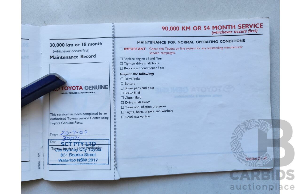 3/2008 Toyota Rav4 CV (4x4) ACA33R 4d Wagon Black 2.4L