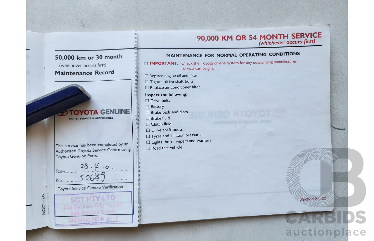 3/2008 Toyota Rav4 CV (4x4) ACA33R 4d Wagon Black 2.4L