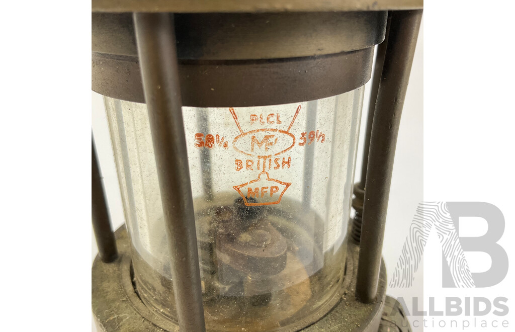 Vintage J.H Naylor Miners Oil Lamp