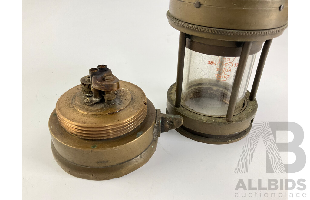 Vintage J.H Naylor Miners Oil Lamp