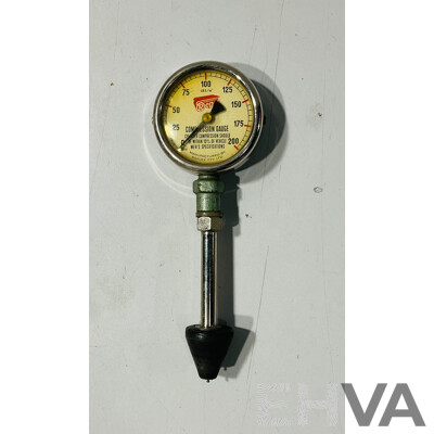 Vintage Repco Cylinder Compression Gauge and Ryco Combined Vacuum Pressure Testing Gauge