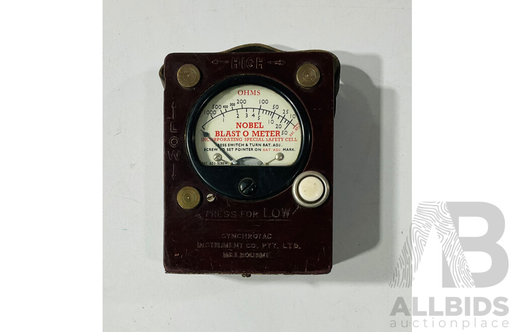Vintage Synchrotac Nobel Blast O Meter and RKC Tempreture Meter with Probe
