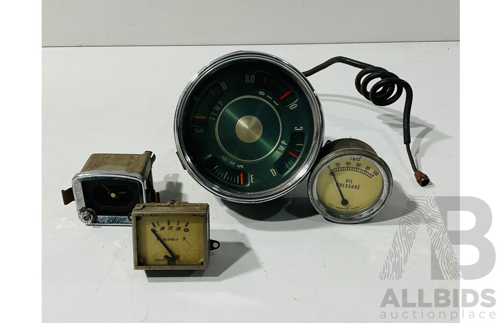 Studebaker 1965 Dash Cluster, Smiths Clock, Tomey Oil Pressure, Fuel Gauge