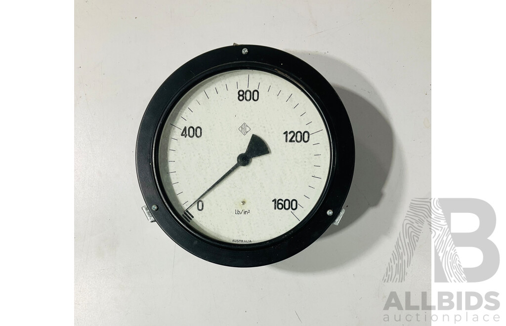 Five Large Pressure Gauges Including R.V.B and Dobbie Bros