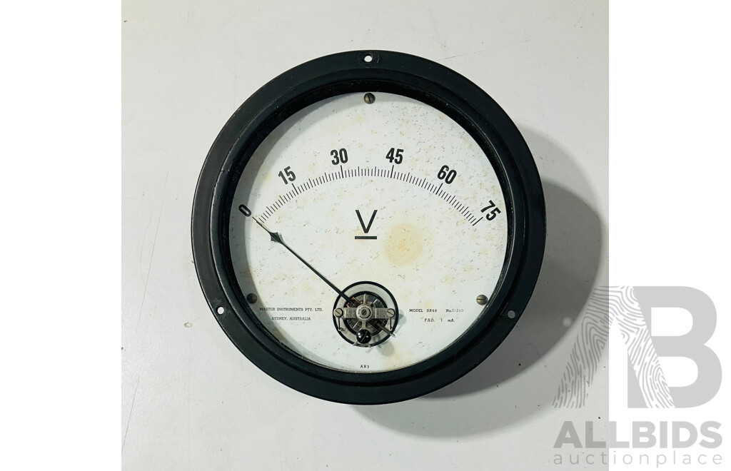 Three Vintage Australian Gauges Including Master Instruments Volt Meter, NIC Pressure, Floyd Pressure
