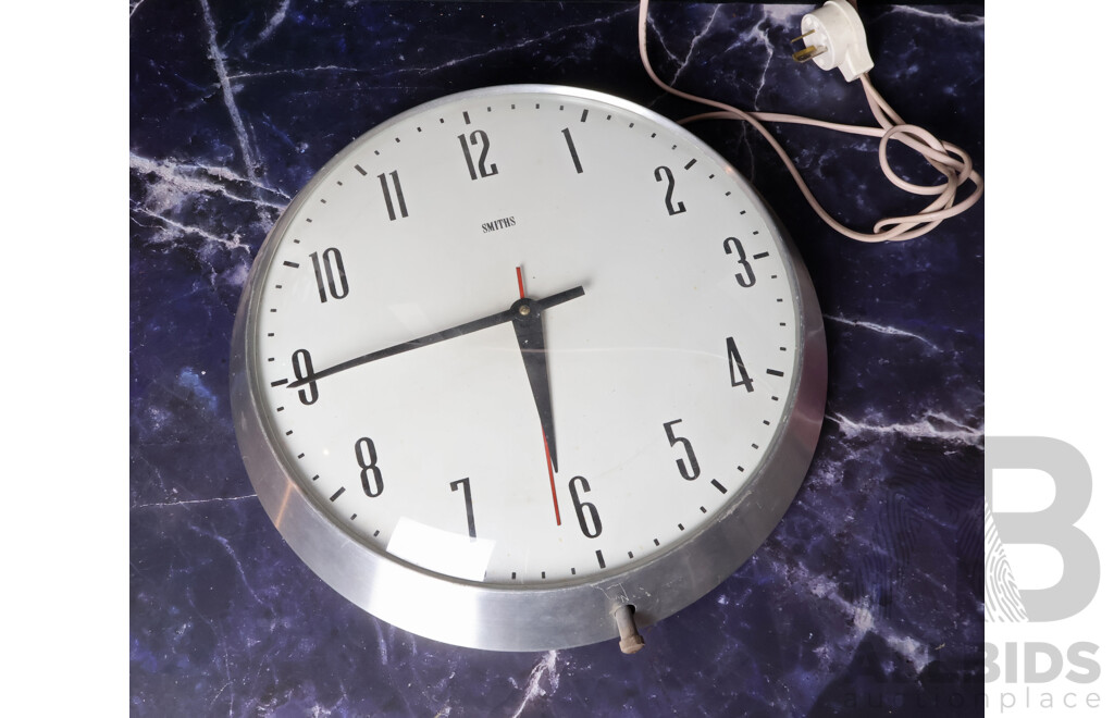 Retro Electric Metal Wall Clock by Smiths
