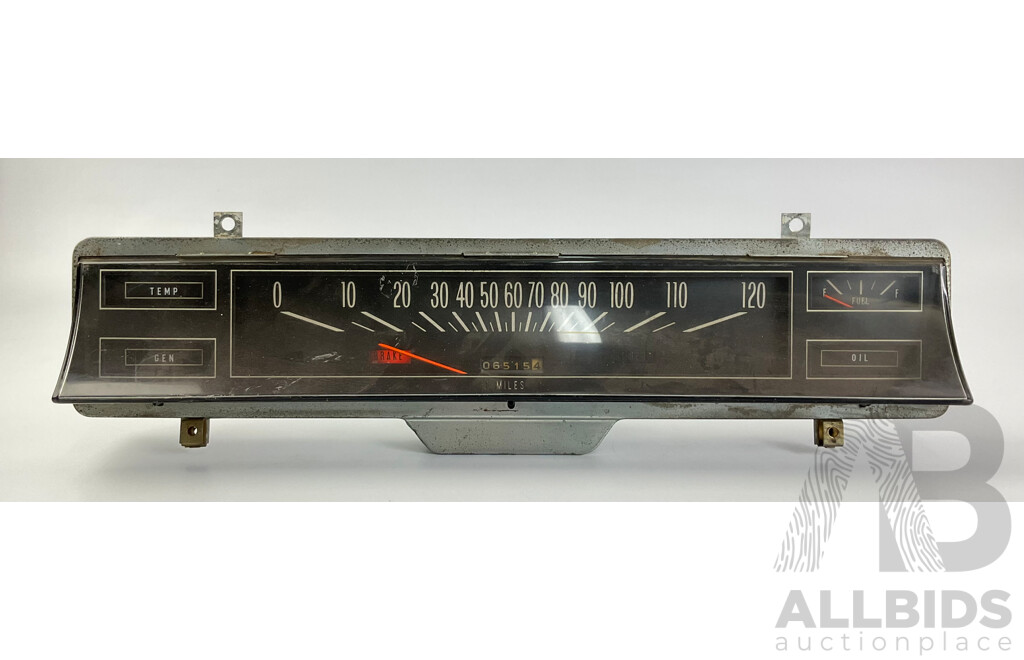 1968 Holden HK Flexdrive Instruments Dashboard Instrument Cluster, Showing 6515 Miles