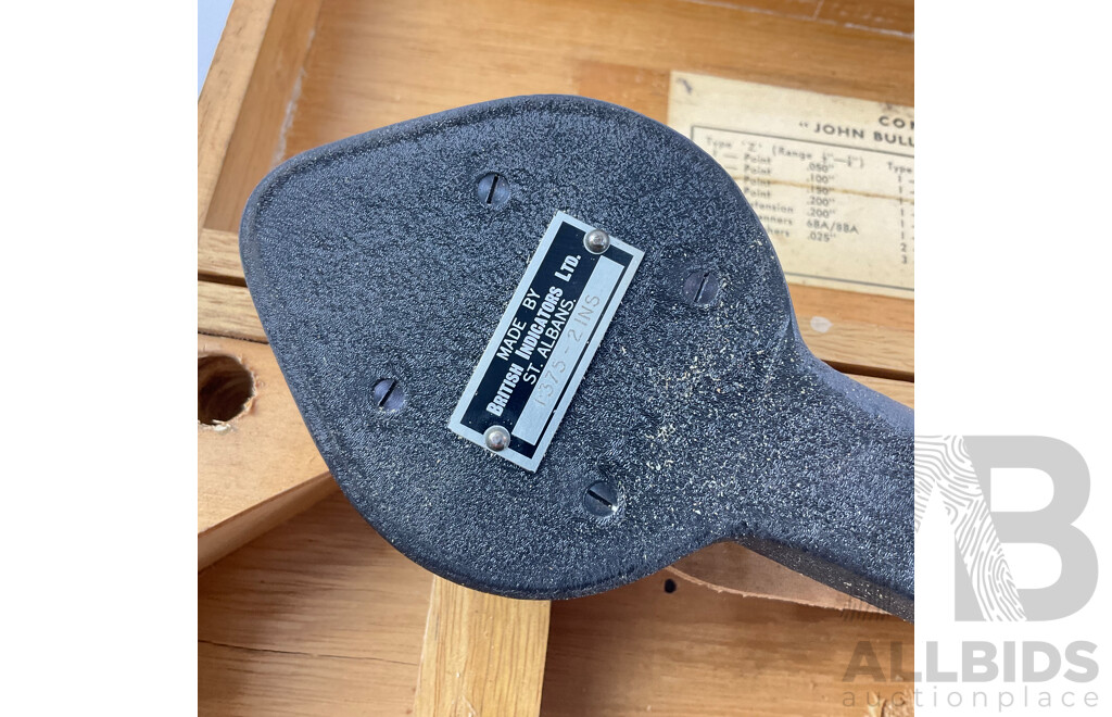 Vintage John Bull Small Bore Gauge in Original Case 1.35 - 2 Inch, Made in England