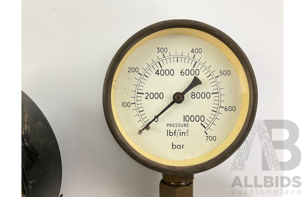 Vintage Gauges Including H.P Rotor Differential Expansion, Pressure PSI/Bar and Ashcroft Duragauge Bar