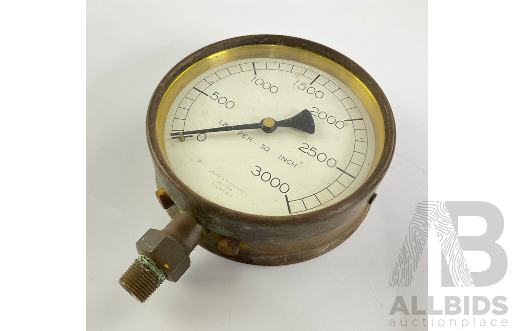 Ex Royal Australian Air Force Lewis & Fitzgibon PSI Gauge, Made in Australia