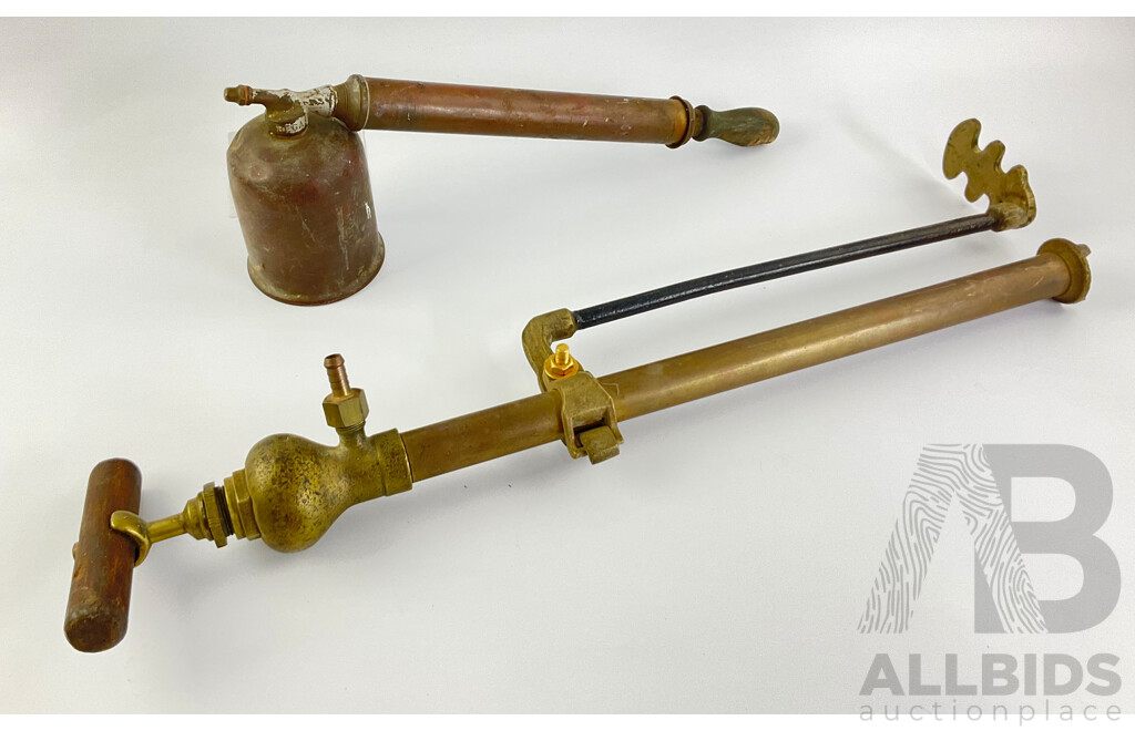 Vintage Brass Drum Pump and Rega Pump Pest Sprayer