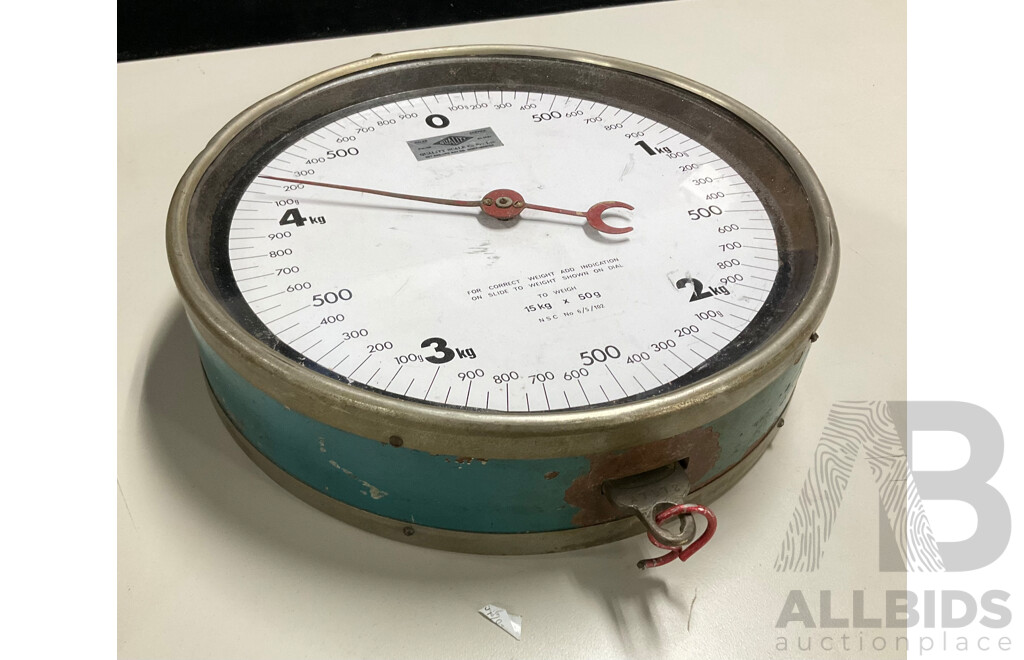 Large Vintage Cast Iron Double Sided Retail Weight Scales