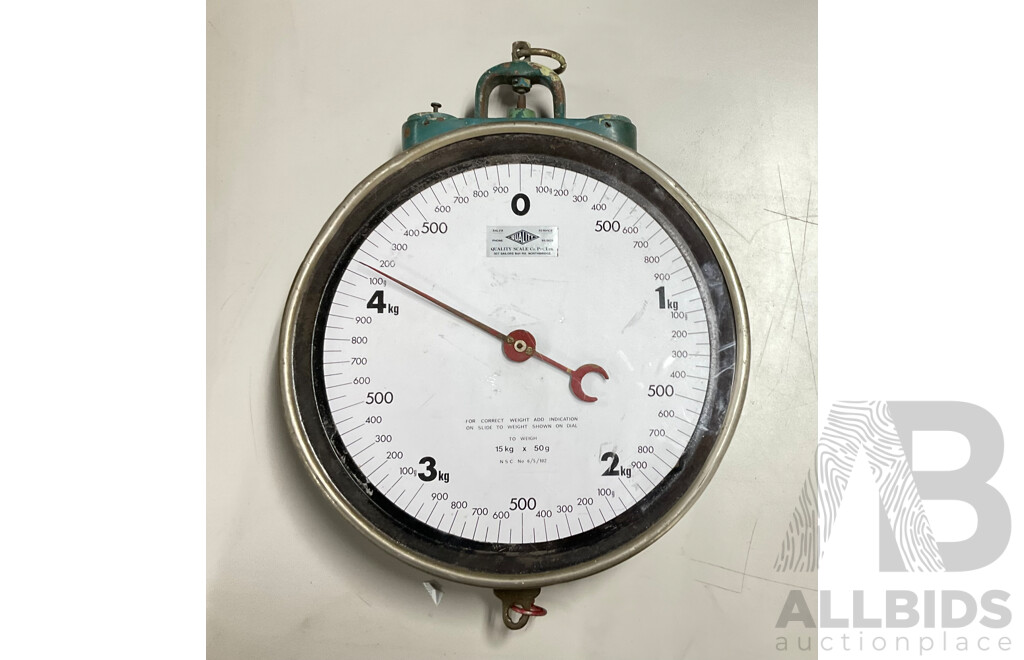 Large Vintage Cast Iron Double Sided Retail Weight Scales