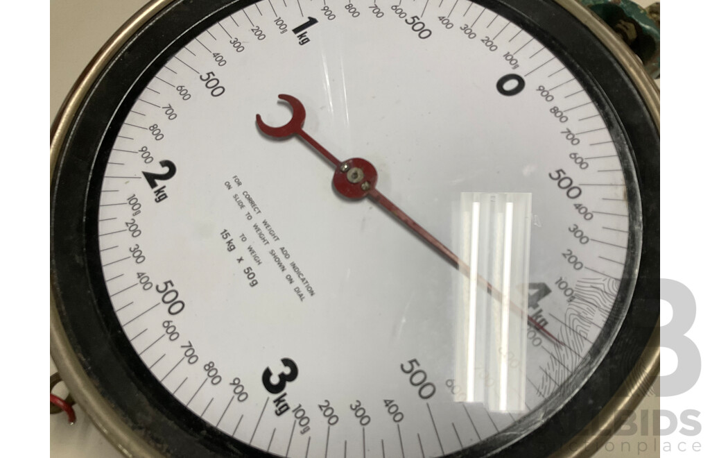 Large Vintage Cast Iron Double Sided Retail Weight Scales