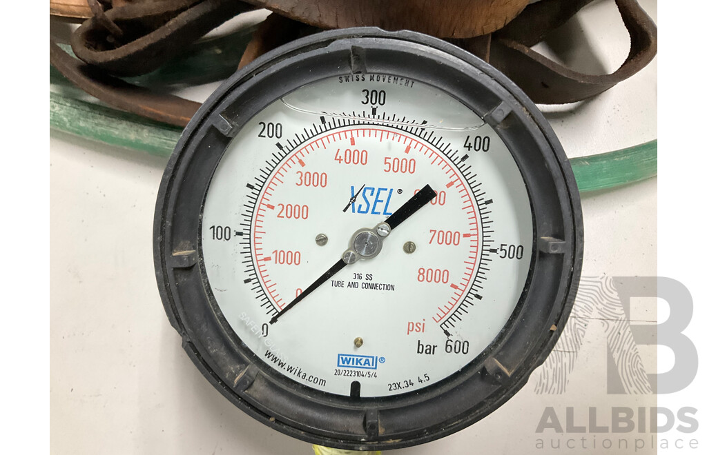 Vintage Rega Back Pack Pressure Tank and Nozzles with CIG Carbon Dioxide Gauges and Xsel Wikai Pressure Gauge