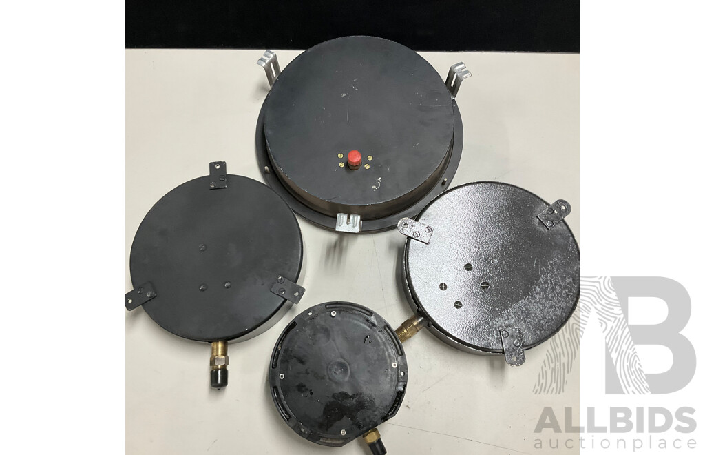 Four Large Vintage Pressure Gauges Including Dobbie, Budenberg and KLF